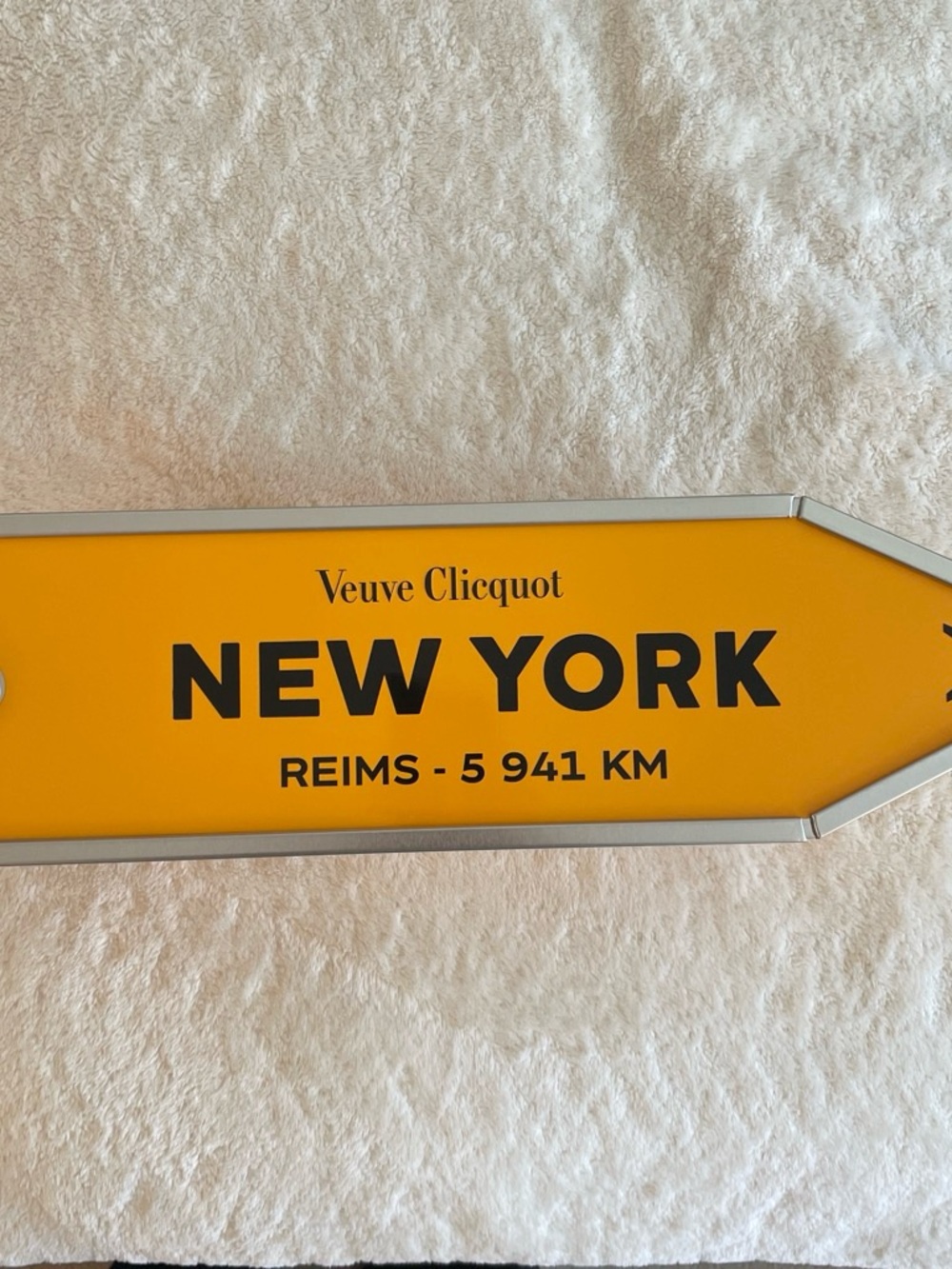 Veuve Clicquot New York Yellow Directional Wall Sign